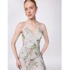 image:imageAdrianna Papell Womens Metallic Print Mesh GownSilver Multi