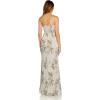 image:imageAdrianna Papell Womens Metallic Print Mesh GownSilver Multi