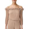 image:imageAdrianna Papell Womens Metallic Rosette JumpsuitChampagne Gold