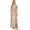 image:imageAdrianna Papell Womens Off Shoulder Metallic GownLight Gold