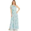 image:imageAdrianna Papell Womens One Shoulder Long DressSpring Green Multi
