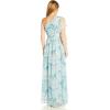 image:imageAdrianna Papell Womens One Shoulder Long DressSpring Green Multi