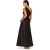 image:imageAdrianna Papell Womens One Shoulder Mikado GownBlack