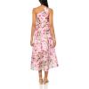 image:imageAdrianna Papell Womens Printed HighLow Special Occasion Dress Pink Multi 10 US