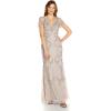 image:imageAdrianna Papell Womens VNeck Beaded GownMarble