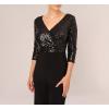 image:imageAdrianna Papell womens Sequin Faux Wrap JumpsuitBlack