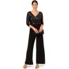 image:imageAdrianna Papell womens Sequin Faux Wrap JumpsuitBlack