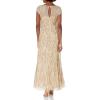 image:imageAidan Mattox Womens Cap Sleeve Beaded GownLight Gold