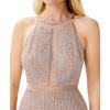 image:imageAidan Mattox Womens Crew Neck Beaded GownTaupe
