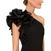 image:imageAidan Mattox Womens One Shoulder Gown with OrganzaBlack