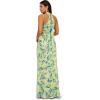 image:imageAidan Mattox Womens Printed Halter Neck Long DressGreen Multi