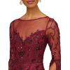 image:imageWomens Beaded Bell Cleeves GownMahogany