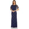 image:imageAdrianna Papell Womens Beaded Blouson DressSpecial Occasion DressLight Navy