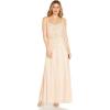 image:imageAdrianna Papell Womens Beaded Blouson Gown with Spaghetti StrapsFlaxen