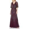 image:imageAdrianna Papell Womens Beaded Blouson GownDeep Amethyst