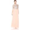 image:imageAdrianna Papell Womens Beaded Elbow Sleeve Gown Plus SizeEnglish Rose