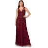 image:imageAdrianna Papell Womens Beaded Mesh Illusion DressMahogany