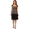 image:imageAdrianna Papell Womens Border Embroidery Midi DressBlackIvory