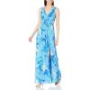 image:imageAdrianna Papell Womens Floral Print Sleeveless GownBlue