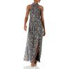 image:imageAdrianna Papell Womens Foiled Printed Chiffon GownBlack Multi