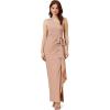image:imageAdrianna Papell Womens Metallic Knit Cascade GownGinger