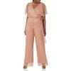 image:imageAdrianna Papell Womens Metallic Pleat JumpsuitRose Gold