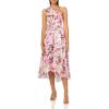 image:imageAdrianna Papell Womens Printed HighLow Special Occasion Dress Pink Multi 10 US