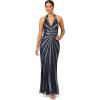 image:imageAidan Mattox Womens VNeck Halter Beaded Gown
