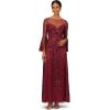 image:imageWomens Beaded Bell Cleeves GownMahogany
