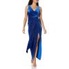 image:imageWomens Stretch Velvet Column GownDeep Ocean