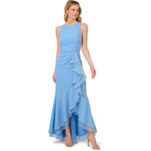 image:imageAdrianna Papell Ruffle Crepe Halter Gown Radiant FuchsiaBluebell
