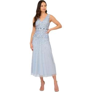 image:imageAdrianna Papell Womens Beaded Ankle DressElegant Sky