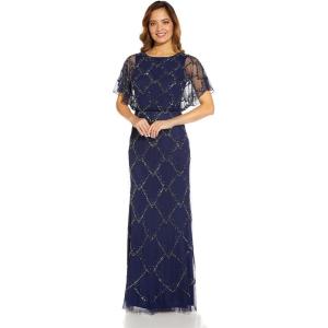 image:imageAdrianna Papell Womens Beaded Blouson DressSpecial Occasion DressLight Navy