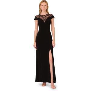 image:imageAdrianna Papell Womens Beaded Jersey GownBlack
