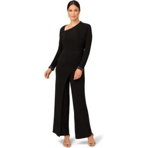 image:imageAdrianna Papell Womens Embellished Jersey JumpsuitBlack