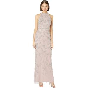 image:imageAdrianna Papell Womens Floral Beaded Halter DressDusted Petal