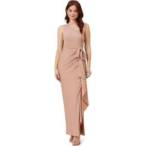 image:imageAdrianna Papell Womens Metallic Knit Cascade GownGinger