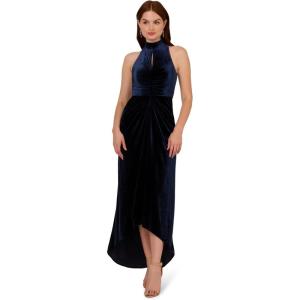 image:imageAdrianna Papell Womens Velvet High Low GownMidnight