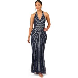 image:imageAidan Mattox Womens VNeck Halter Beaded Gown