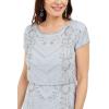 image:imageAdrianna Papell Womens VNeck Allover Beaded Mesh Overlay GownGlacier