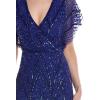 image:imageAdrianna Papell Womens VNeck Allover Beaded Mesh Overlay GownUltra Blue