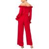 image:imageAdrianna Papell Womens Blouson Satin Crepe JumpsuitHot Ruby