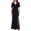 image:imageAdrianna Papell Womens Pearl Trim Knit Crepe GownMidnight