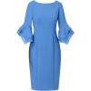 image:imageAdrianna Papell Knit Crepe Tiered Sleeve DressCool Water