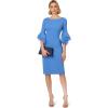 image:imageAdrianna Papell Knit Crepe Tiered Sleeve DressCool Water