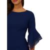 image:imageAdrianna Papell Knit Crepe Tiered Sleeve DressNavy Sateen