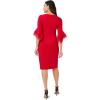 image:imageAdrianna Papell Knit Crepe Tiered Sleeve DressRed