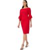 image:imageAdrianna Papell Knit Crepe Tiered Sleeve DressRed