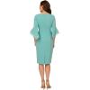 image:imageAdrianna Papell Knit Crepe Tiered Sleeve DressSmoky Jade