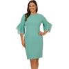 image:imageAdrianna Papell Knit Crepe Tiered Sleeve DressSmoky Jade